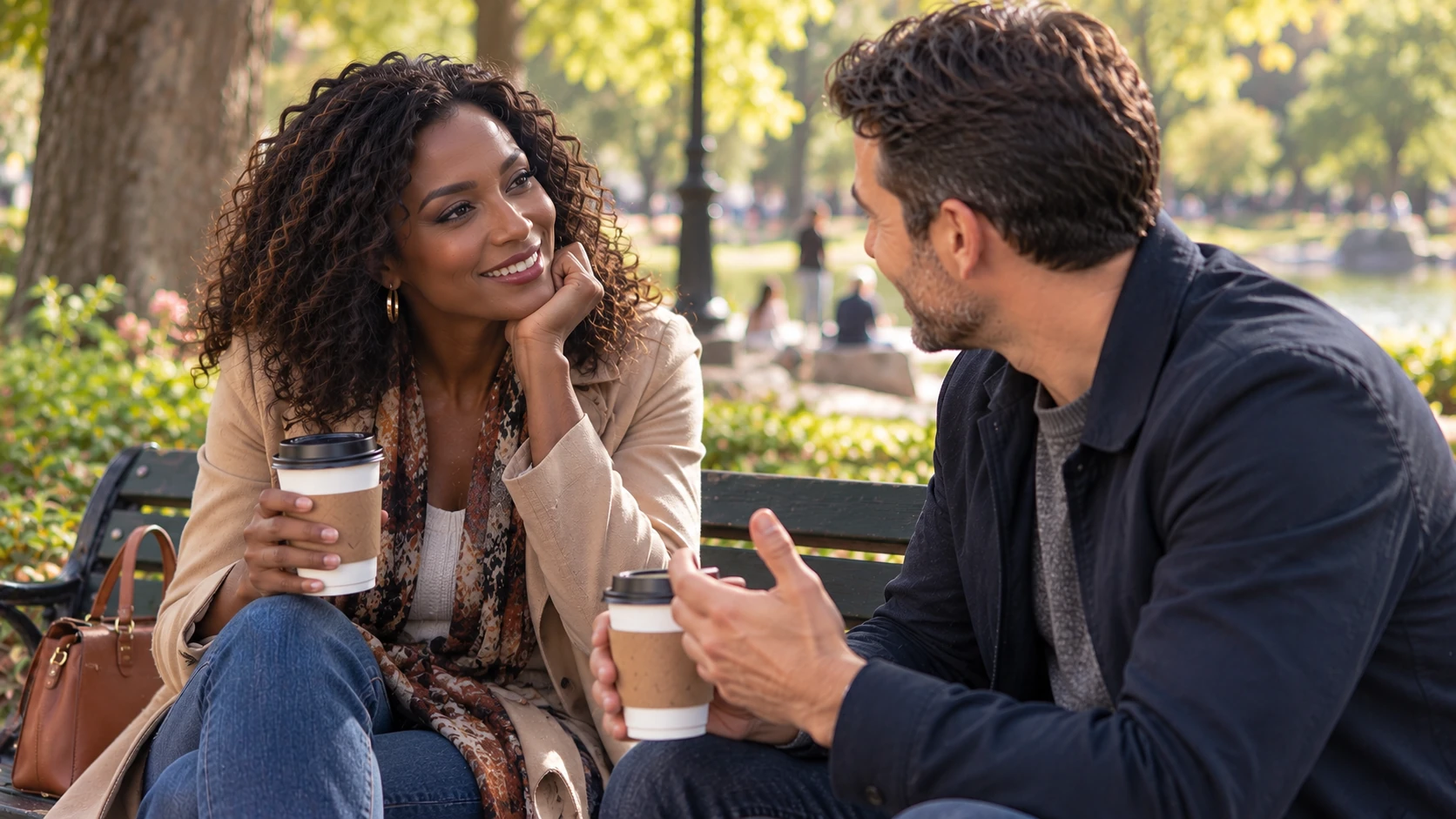 A couple having an honest conversation in a café